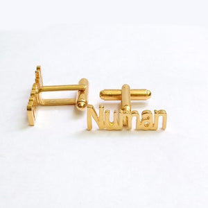 Customize Name Gold Plated Cufflinks Design 1